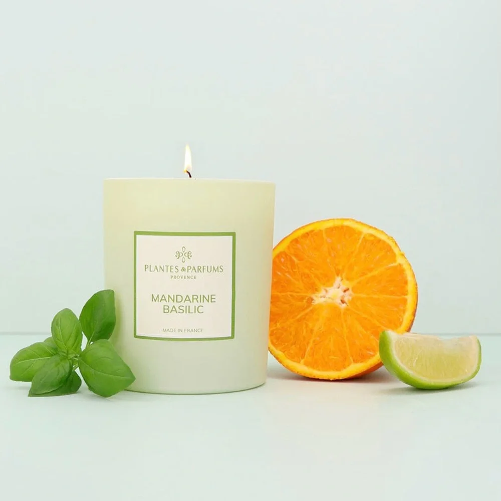 PLANTES & PARFUMS PROVENCE CANDLE Mandarine Basilic scent